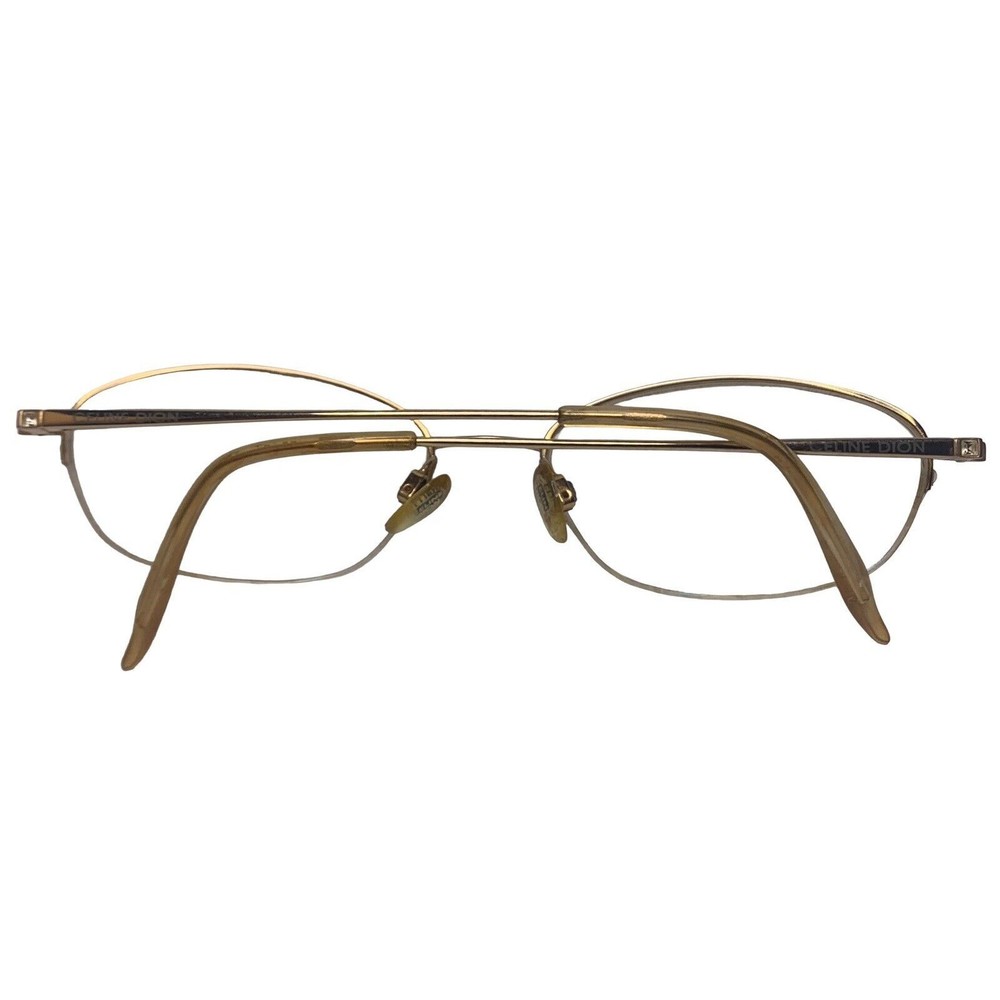Celine Dion Gold Beta Titanium Half Rim Oval Glasses CD 8031 52 17 135